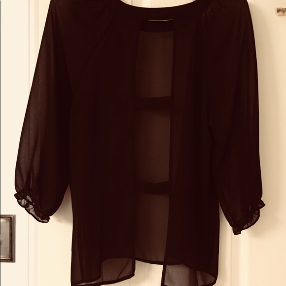 Black see thru shirt - Picture 2 of 2